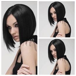 Fashion Woman's Short straight bob black Sexy Party Cosplay Synthetic Full Wigs