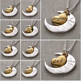 Best Christmas Birthday Gifts for Family "I LOVE YOU TO THE MOON AND BACK" Pendant Necklaces