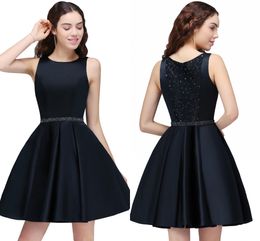 New Hot Dark Navy Crystals Homecoming Dresses Mini Short Sparkling Beaded Cocktail Party Wear Graduation Dresses HY209