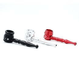 Newest Metal Pipe Colorful Tube Aluminum Alloy Mini Smoking Pipe Tube Portable Unique Design Many Styles Easy To Carry