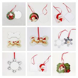 sublimation mdf christmas ornaments decorations round square snow shape decorations hot transfer printing blank xmas consumable new styles Best quality