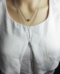 hot new Multi-layer necklace simple 3 layer necklace small dots delicate metal bar necklace fashion classic exquisite