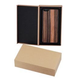 50 pcs Wooden Box for Phone Case for iPhone Xs Max High Class Hard Cardboard Packaging Box for 5D Tempered Glass Packing