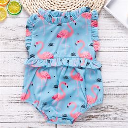 2018 New Newborn Baby Clothes Summer Toddler Infant Girls Clothes Flamingo Romper Jumpsuit One-pieces Outfits Sunsuit Boutique Baby Clothing