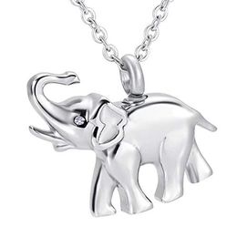 Memorial Keepsake Urn Pendant Cremation Ash Urn Charm Necklace Jewellery Stainless Steel Cute Elephant Memory Locket - dad and mom