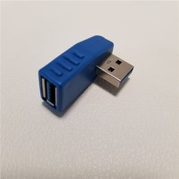 USB 3.0 Type A 90 Degree Right Angle Male to Female Adapter Converter USB Hub Blue