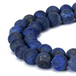 8mm Fctory Price 4 6 8 10 12 mm Natural Stone Dull Polish Matte Lapis Lazuli Round Loose Beads Jewellery Making Diy