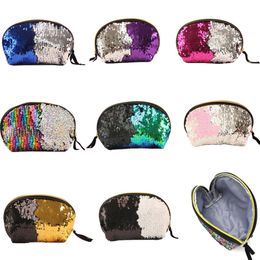 Shell Sequins Cosmetic Bag Clutch Bags Mermaid Sequin Purse Mermaid Makeup Bags Cosmetic Glitter Organiser Coin Bag 8 Colours Size 16x8x14cm