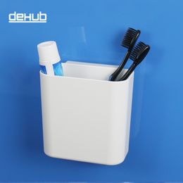 Suction cup toothbrush holder toothbrush holder for bathroom accessories set in white Dehub bathroom