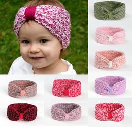 Europe Fashion Infant Baby Knitted Headbands Girls Hair Bands Childrens Multi Colour Knot Hair Accessories Kids Headwraps 9 Colours