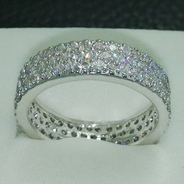 choucong Fashion Jewellery 10KT Gold Filled White Stone 5A Zircon stone Band Wedding Ring Sz 5-11 Free shipping Gift