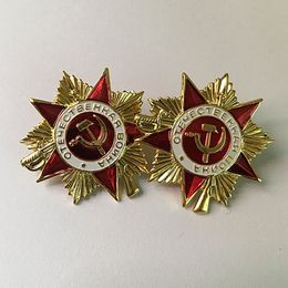 100 pcs The Russian military badge of war second of national Defence hero Soviet KGB silver gold plated patriotic Russian souvenir badge