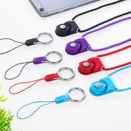 Rotatable Neck Strap Detachable Ring Lanyard hanging Charming Charms For Cell Phone MP3 MP4 Flash Drives ID Cards Cell phone Colorful