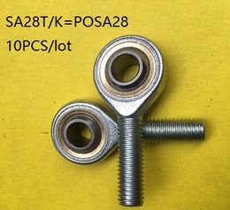 10pcs/lot SA28T/K POSA28 28mm rod ends plain bearing rod end joint bearing