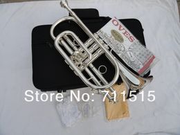 New Arrival OVES The Cornet Brand Music Instrument Surface Silver Plated Bb Trumpet Playing The Cornet Free Shipping
