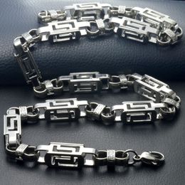 8mm Cool Stainless Steel Men's Silver Tone Byzantine Necklace Chain N292