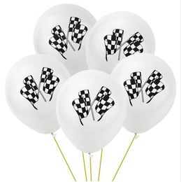 10pcs 10inch Wholesale Racing Flag Latex Balloon Party Balloons Chequered Balloon Car Race Line Toys For Kids