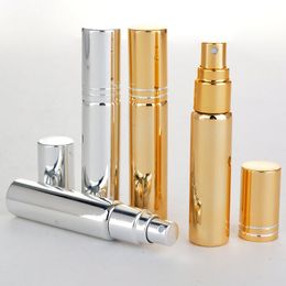 10ML Portable UV Coating Glass Refillable Perfume Bottle With Atomizer Empty Parfum Bottle Gold Silver Travel set