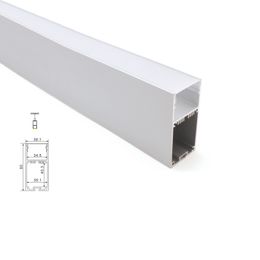 100 X 1M sets/lot U Shape Aluminium led channel and new square 38mm wide alu extrusion profile for suspending or pendant lights
