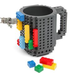 Build-On Brick Mug Building Blocks Mugs DIY Block Puzzle Mug Build-On Brick creative Mug Coffee Cup 350ML A110