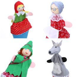 red hide UK - 4pcs set Retractable Little Red Riding Hood Four Loaded Hide and Seek Doll Family Fun Wood and Cloth Interactive Doll