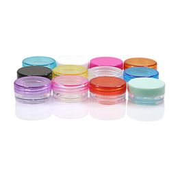 2ml Colorful round plastic cream jar mini sample refillable empty 2g lip balm powder jar Wholesale LX2449