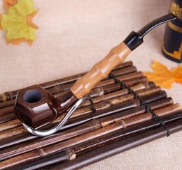 Six corners, solid wood grinding, ebony pipe, high end men's boutique, ebony Philtre pipe, bamboo stem.