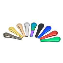 New Spoon laddle Rainbow Herb Cigar Metal Smoking Pipe 98mm Length Zinc Alloy Diameter Tobacco Cigarette Pipes Smoking Accessories With Gift