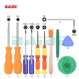 11 in 1 Swith Repair Fix Kit 3.8 mm 4.5 mm Security Screwdrivers Game Screwdriver Set for Switch Tools Set 64 Console 100set/lot