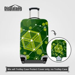 Unique Geometry Patterns Suitcase Protective Cover For 18-32 Inch Trolley Case Stretch Elastic Waterproof Dustproof Traveling Luggage Covers