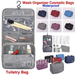 Unisex Travel Hanging Toiletry Bag Wash Makeup Bag Cosmetic Bags with hook Organiser Bag Waterproof Large Capacity Bathroom Bags 6 Colours