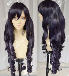 Anime One Piece Baby5 Black Purple Long Curly Hair Wigs Cosplay Wig