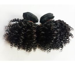 brazilian curly weave styles Australia - Malaysian Brazilian virgin human Kinky curly Hair weaves 3pcs Short bob Style 8-12inch sexy European Indian remy hair double weft extensions