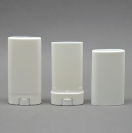 15g Plastic Empty DIY Oval Lip Balm Tubes Portable Deodorant Containers Clear White Lipstick Fashion Tubes LX3294