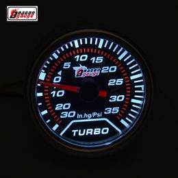 Dragon gauge 52mm White backlight Auto Turbo Boost Gauge Vacuum Metre Pressure Gauge Metre