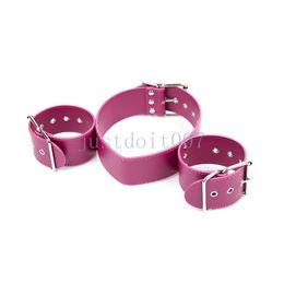 Bondage Handcuffs Cuffs Restraints Neck Collar WRIST harness leather slave roleplay fun #R56