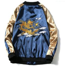 Men's New Chinese Style Double-Sided jacket Chinese Dragon Embroidery Fashion Coat High-Quality Plus Size Casual Jacket