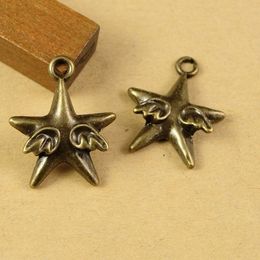 300 pcs/lot Antique Bronze Alloy Angel Star Wings Charms Pendant 22*18MM good for DIY craft