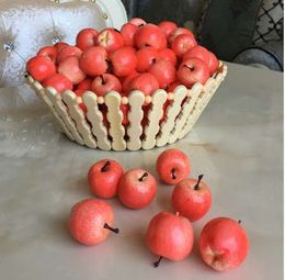 100pcs Faux Mini Apple 3.5cm Artificial Fruit Simulation Cute Red/Green Apple Toys for Photograph Props Fruit shop Decoration