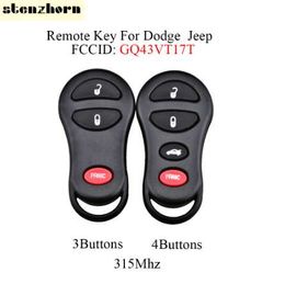 Stenzhorn 3/4Button Remote Control Key Fob For Jeep Dodge Chrysler GQ43VT17T For Dodge 2002 2003 2004 2005 RAM 1500 2500 Car Key