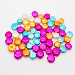 Natural fresh water pearl dyeing loose shaped button pearl DIY pearl Jewellery accessories wholesale