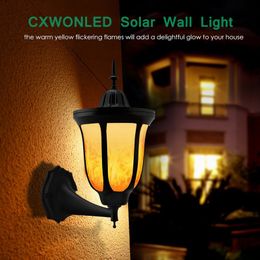 New LED Torch Light 96 LEDs Sensor Outdoor wall Lamp IP65 Waterproof Flickering Flames Solar Landscape Light For Garden Pathway Decor