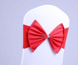 Elastic Organza Chair Covers Sashes Band Wedding Bow Tie Backs Props Bowknot Spandex Chairs Sash Buckles Cover SN272