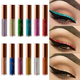 NICEFACE Pearled Metallic Liquid Glitter Eye Liner Diamond High Pearlescent Brown Liquid Eyeliner Tattoo Colorful Eyeliner