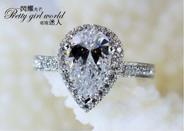 choucong Stunning Pear Cut Diamond 925 Sterling Silver Engagement Wedding Ring Sz 5-11 Free shipping Gift