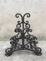 Wrought Iron Hose Rack Holder Scrowl Outdoor Garden Decorative Hose Reel Hanger Cast Iron Antique Rust Wall Mount Decoration Metal Craft