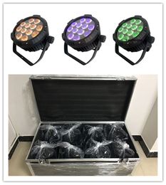 8 pieces with flightcase rgbwa uv dmx waterproof led light par 12*18w led par can outdoor IP65 rgbwa uv 6in1 par led flat