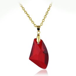 Hot Selling The Sorcerers Red Crystal Magic Philosophers Stone Necklace Pendant For Women Jewellery Gift Sweater Chain