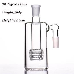 Smoking Pipes new Ash catcher 90 Degree ashcatchers Showerhead percolator 18mm thick clear 14mm for water pipeQ240515