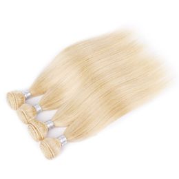 -Melhor venda Silk brasileira Hetero Cabelo Humano Pacotes Weave 3 PCS Lot Loiro completa 613 cores Remy Hair Extensions 10-26Inch